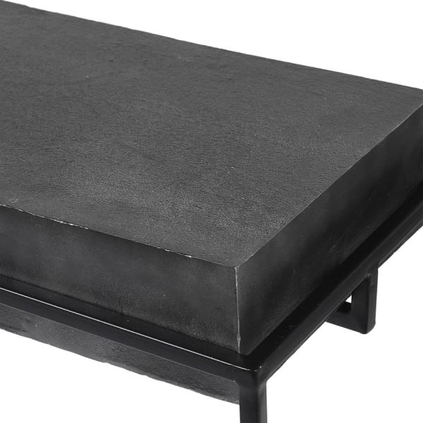 Czarna konsola metalowa Telcon Black 125x84 cm aluminium żelazo