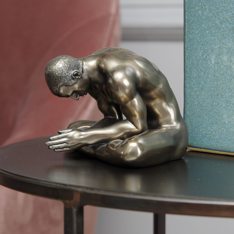 Rzeźba Meditating Man medytujący mężczyzna brąz złocisty