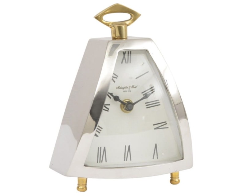 Zegar stołowy 18 cm Eaton Small srebrny stal aluminium