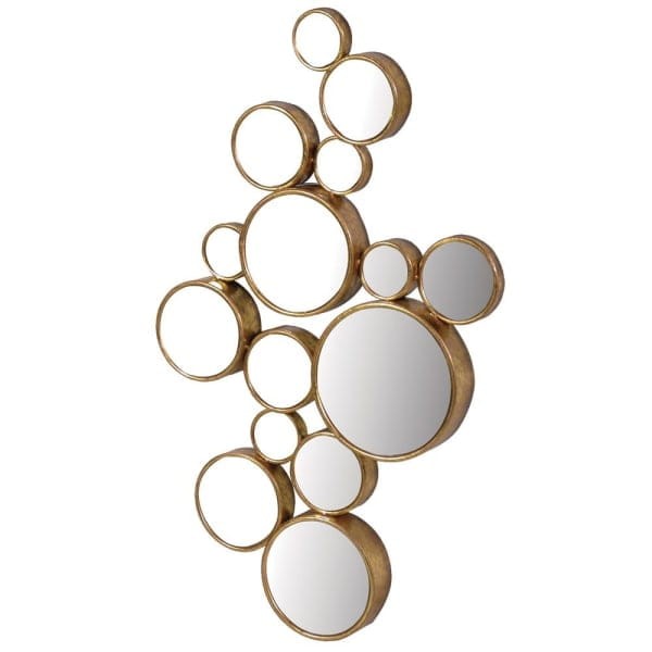 Złote lustro dekoracyjne Bubbles 103 × 61 cm