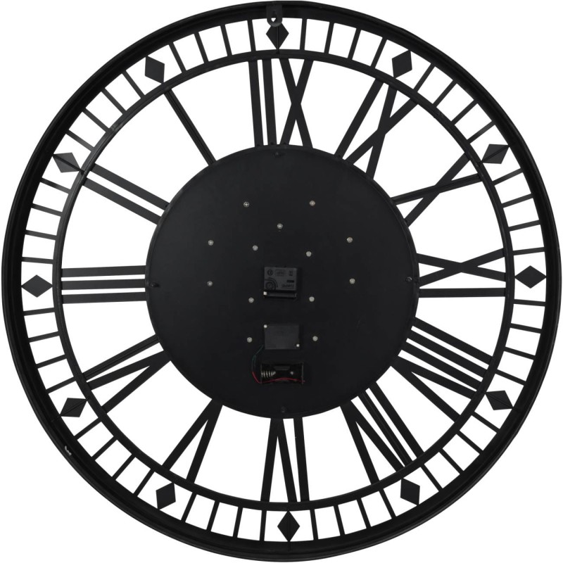 Zegar Black Cog 90 cm metalowa czarna rama poruszający się mechanizm żelazo zegar szkieletowy