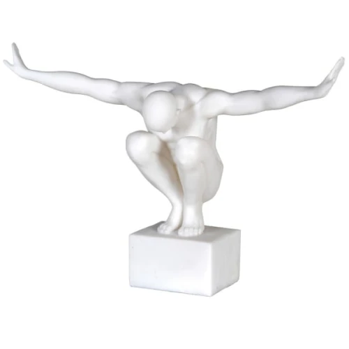 Halycon White Male rzeźba mężczyzna 29x49 cm poliresin