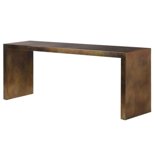 Konsola Iron Brąz postarzana 204x76 cm designerski stolik konsolowy postarzane żelazo