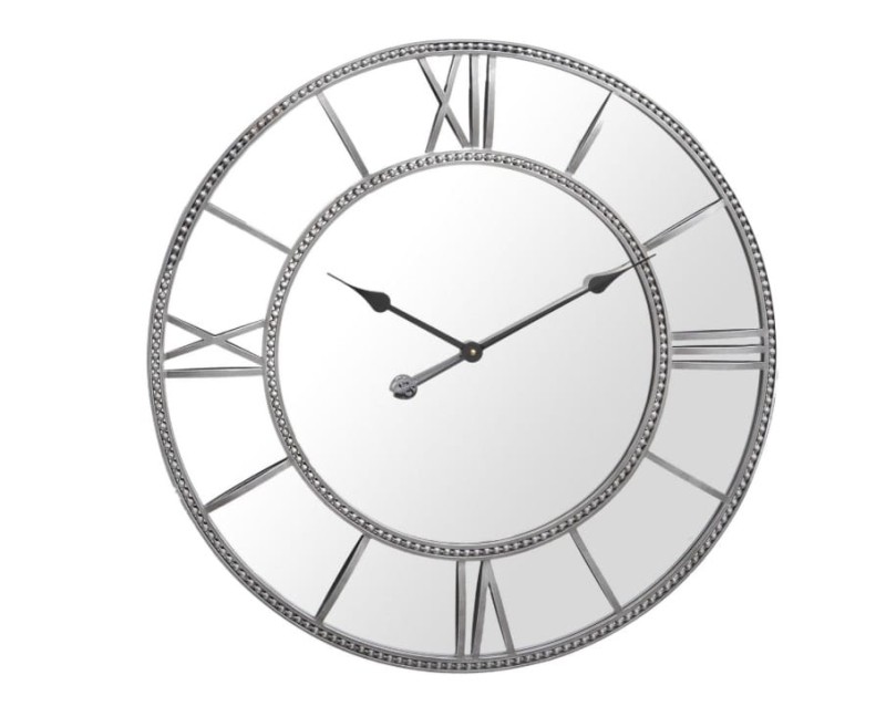 Lustrzany zegar Linton metalowa zdobiona rama 70 cm