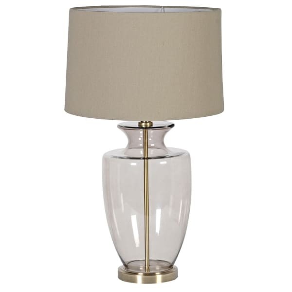 Lampa stołowa Glass Elegance 74 cm z dymionego szkła