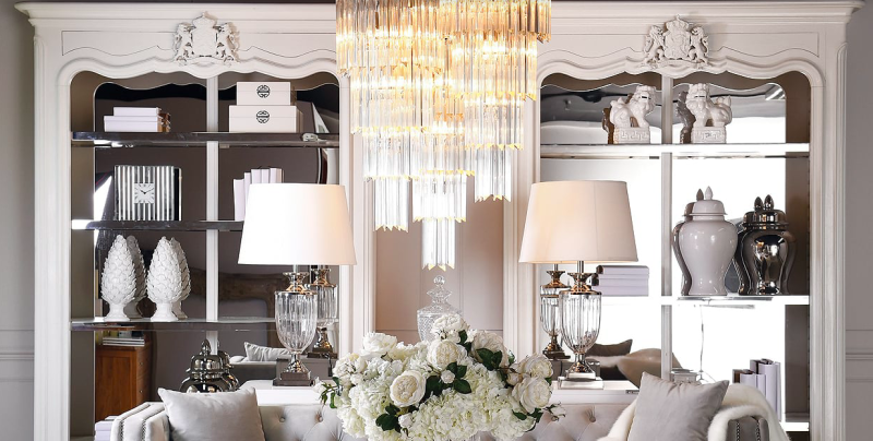 Komplet dwóch pudełek Chesham White&Silver 20x30 cm srebrne detale