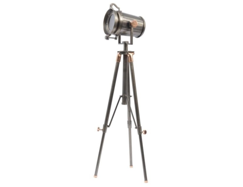 Lampa podłogowa Charles Copper 170 cm na trójnogu aluminium stal miedź szarość