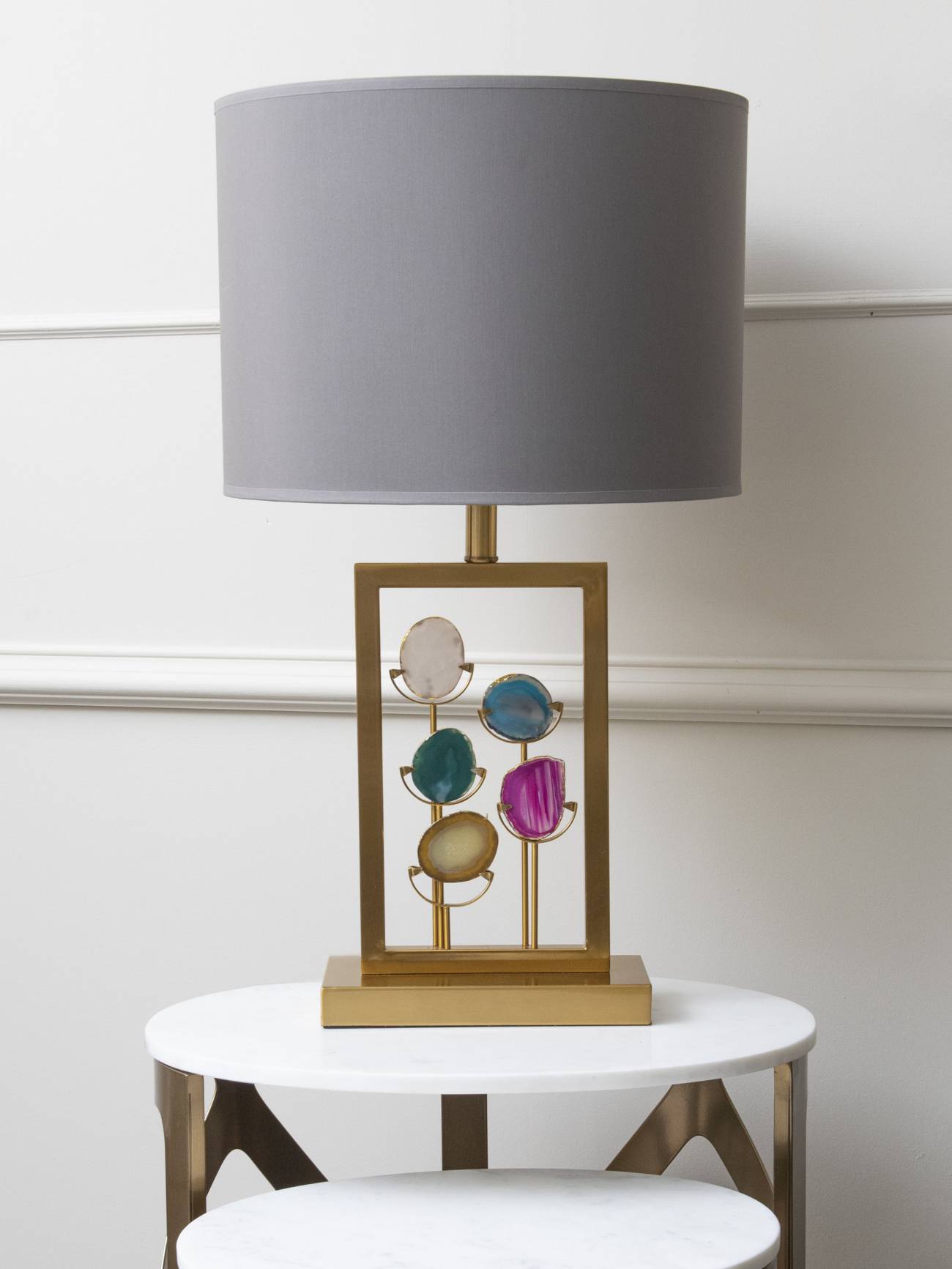 Lampka nocna z naturalnymi agatami 