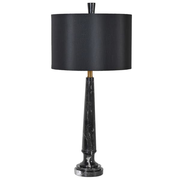 Luksusowa lampa stołowa glamour z podstawą z czarnego marmuru