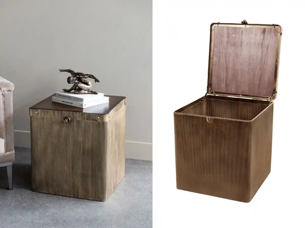 Stolik pomocniczy ze schowkiem