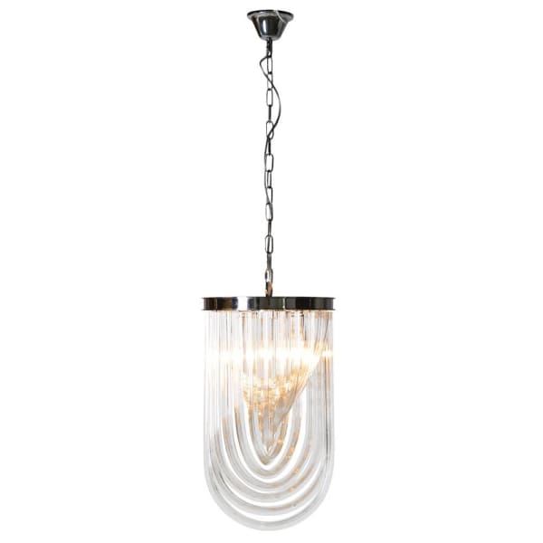 Luksusowa szklana lampa designerska nad wyspę w kuchni