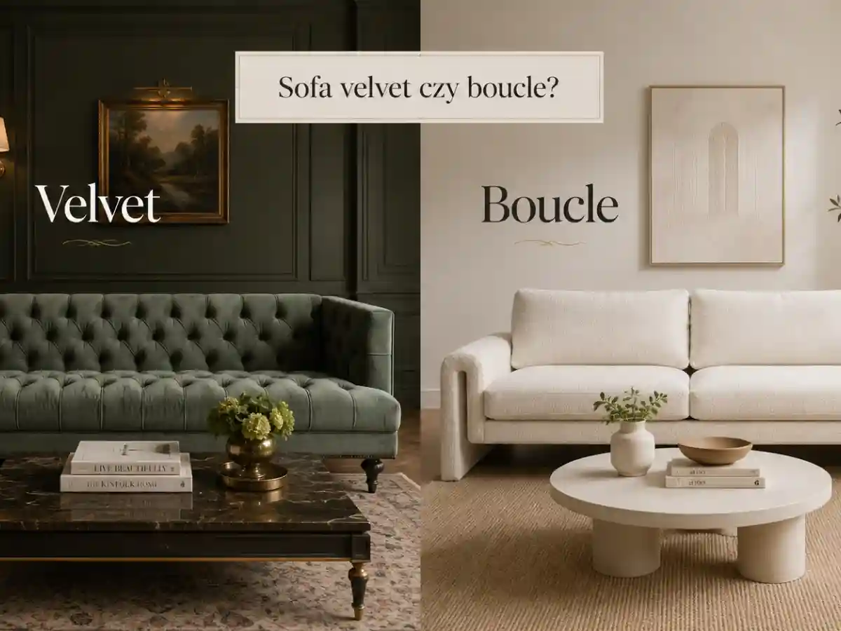 Sofa boucle czy velvet — którą wybrać do salonu?